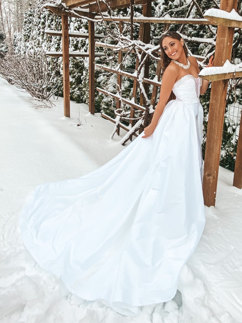 White Gown with Silver Detail
